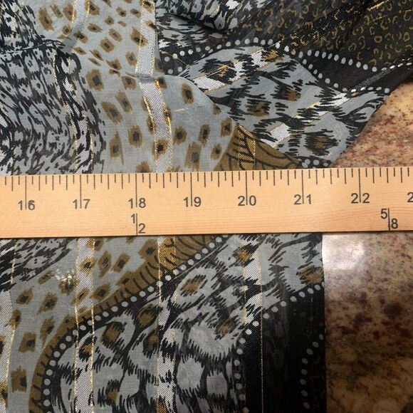 MARIA GABRIELLE  SZ  L  Black Gold Sheer Blouse Fairy Goth Forrest Fairy Grunge - Picture 8 of 9